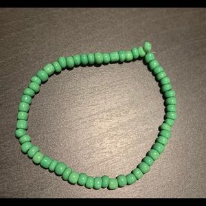 Green glass seed bead bracelet